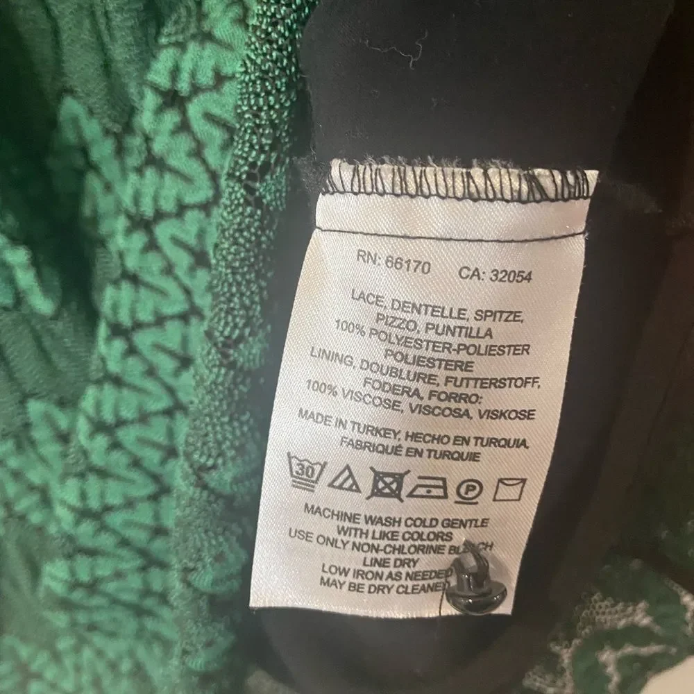 Free People Forest Green Lace Mini Dress